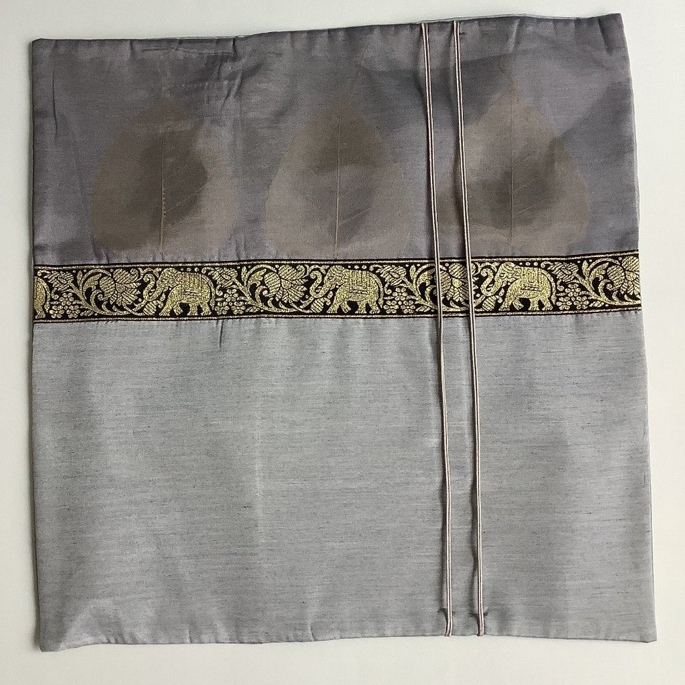 Silk Decorative Throw Pillow Case Thai Elephant